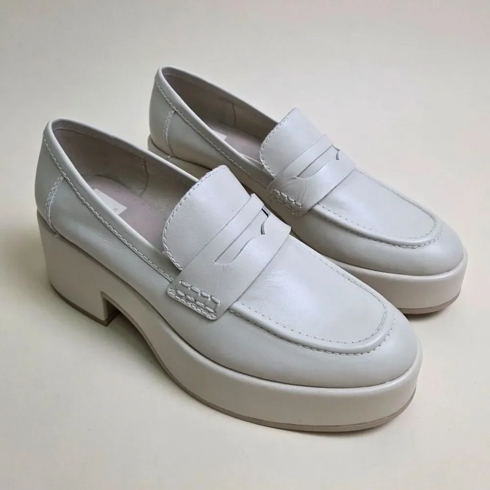 Dolce Vita Yanni Cream Chunky Platform Loafers Size 7.5